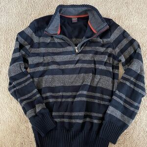 Paul & Shark Navy and Gray Zip-Up Sweater